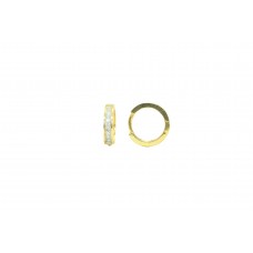 Fashion Hoop Huggies Bali Earrings Yellow Gold Plated 1 line design zircon stone